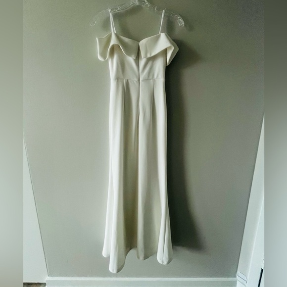 Lulus Song of Love white off the shoulder dress - Picture 7 of 9
